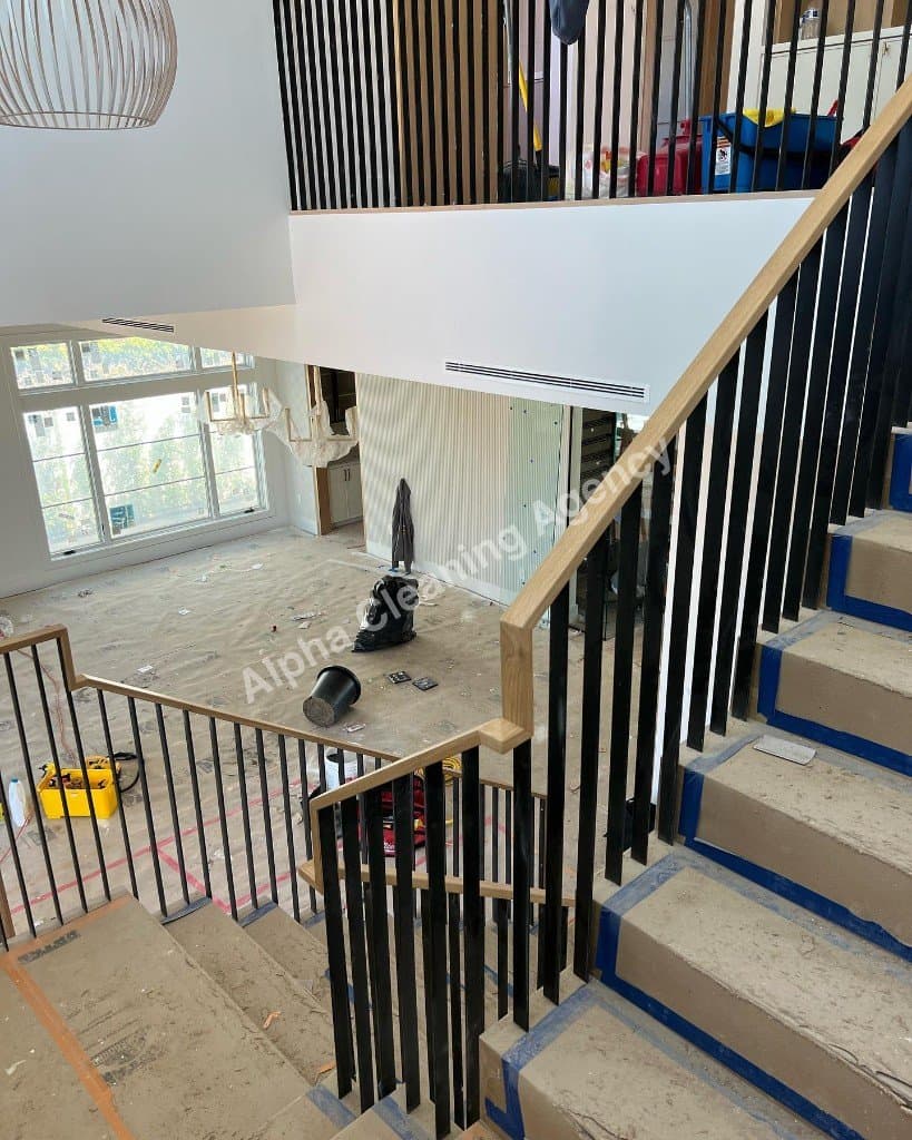 Before Stairs post-construction cleaning